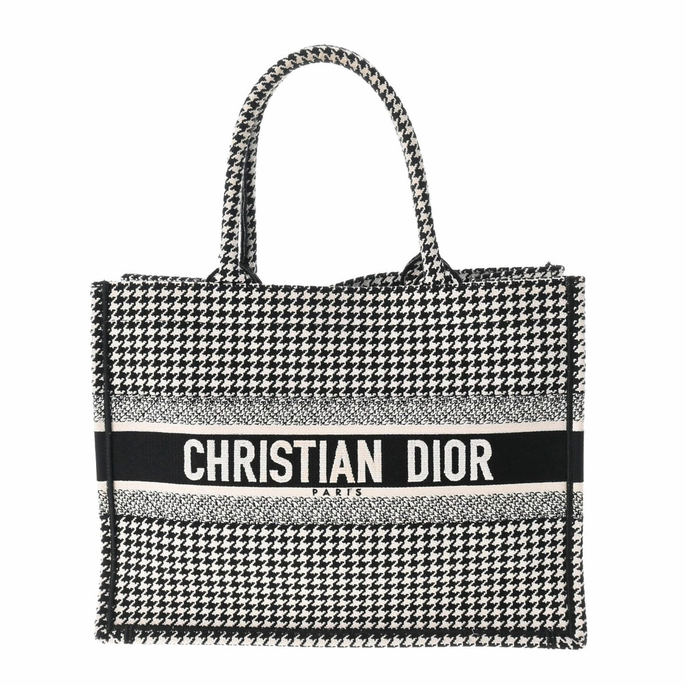 CHRISTIAN DIOR Book Tote Black White Canvas Bag